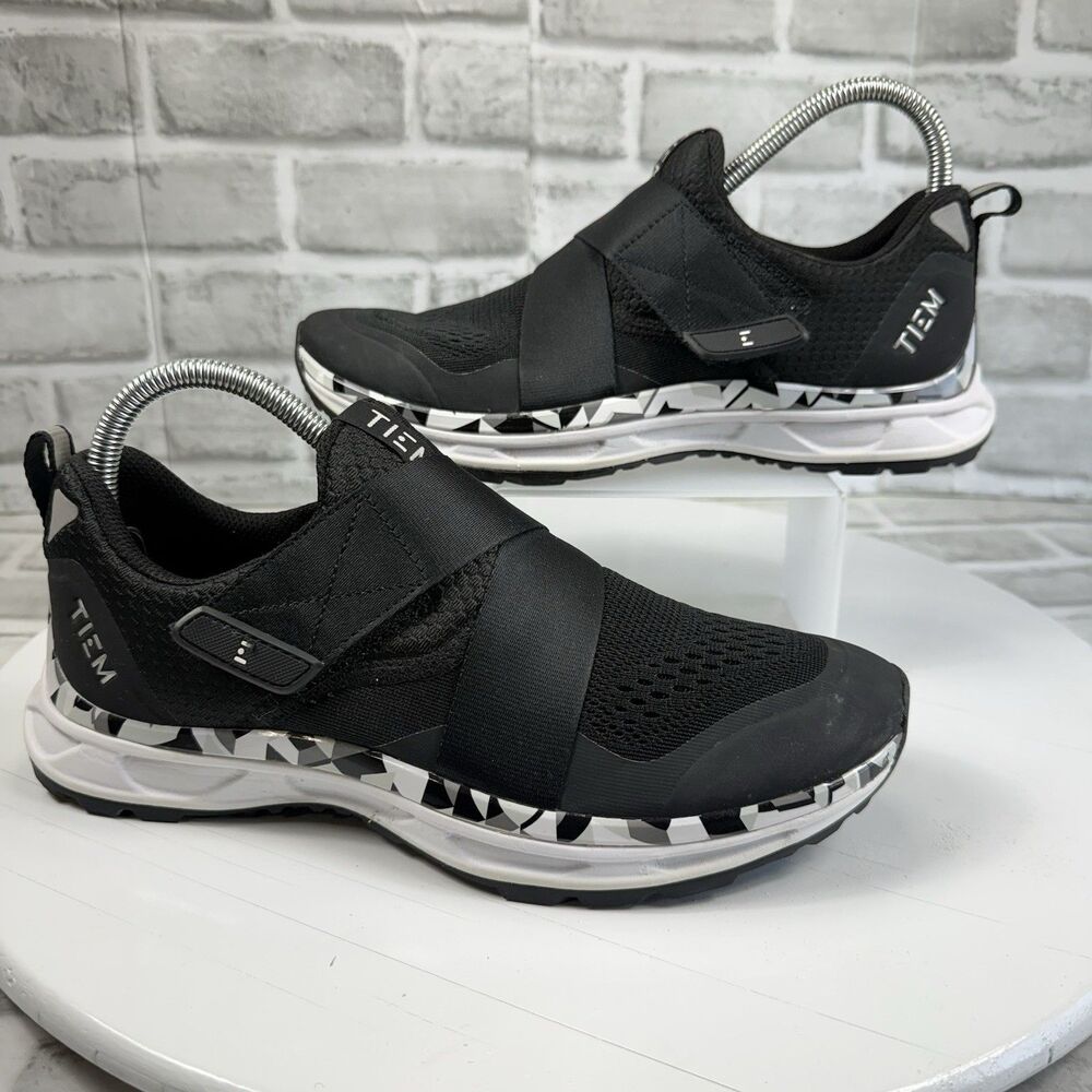 TIEM Athletic Slipstream Indoor Cycling Shoe Black And White Women's 8.5
